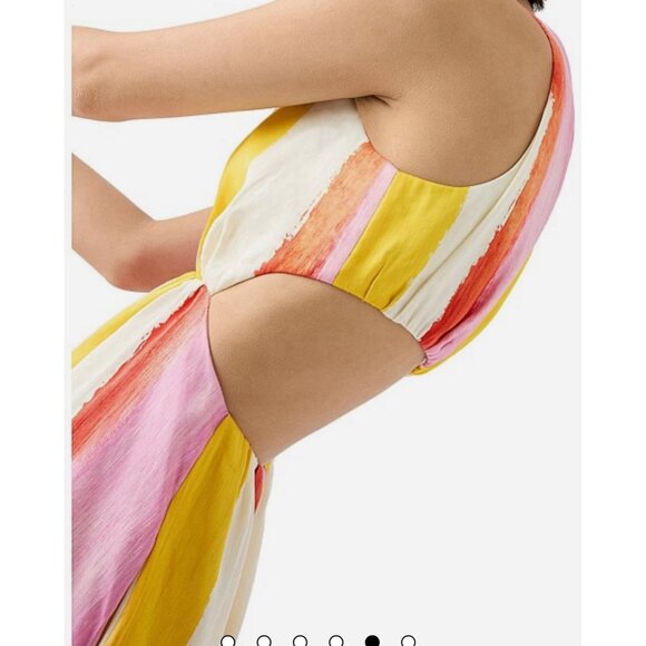 Aje Dress Size US 16 Imagination Cut Out Cocktail Party Stripe Rainbow - Picture 2 of 16